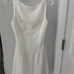 Classic White Sleeveless A-Line Dress